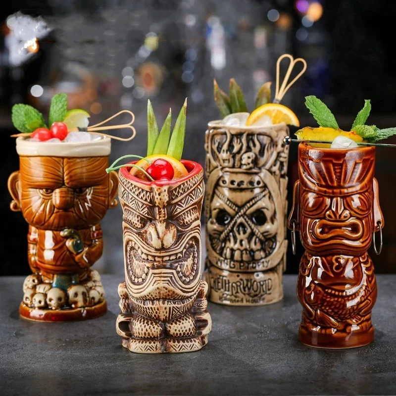 Wine Beer Cocktail - 60 Types Ceramic Hawaii Tiki Mugs
