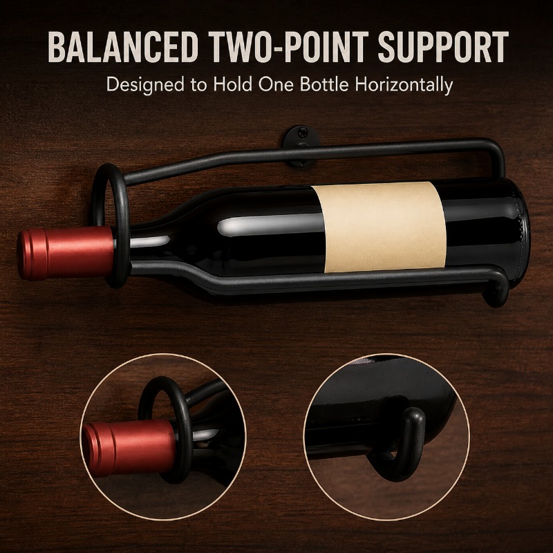 Wine Beer Red - Wall‑Mounted Metal Wine Rack Modern European