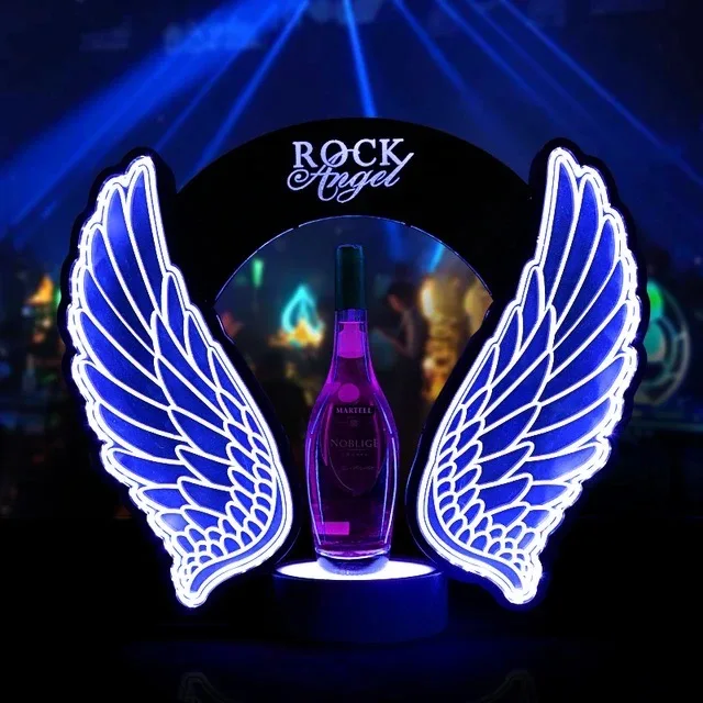 Wine Beer Bottle - Rechargeable LED Flashing Angel Wings Wine