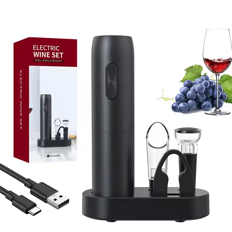 Wine Beer Bottle - 4-in-1 Electric Bottle Wine Opener Set