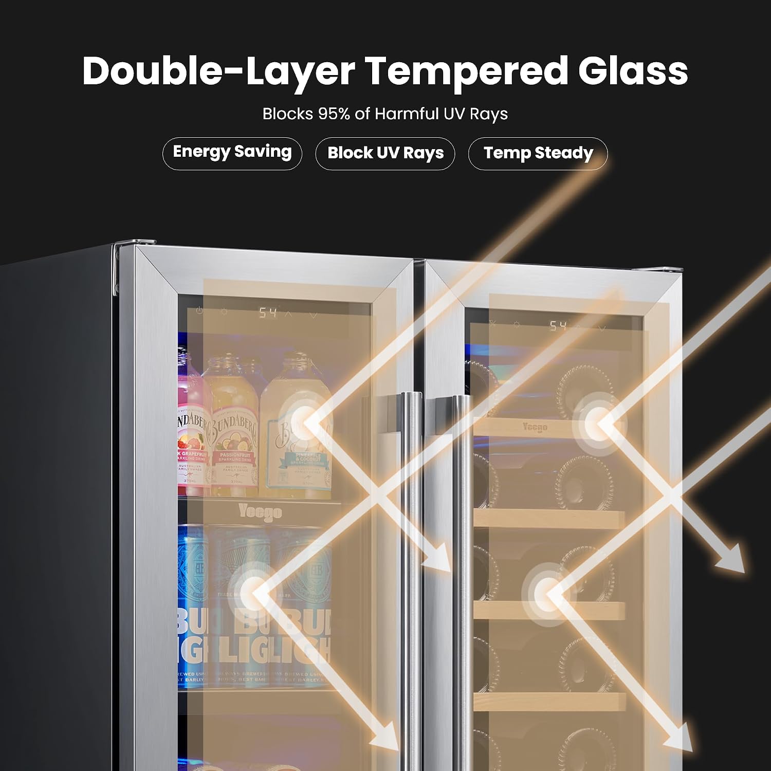 Yeego 24 Inch Wine and Beverag - Wine Beer Fridge Dual Zone 评论和价格