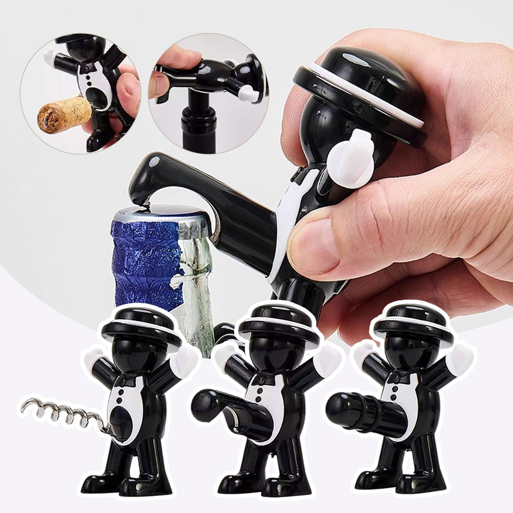 Black Cool Man Bottle Opener E - Wine Beer Red 评论和价格