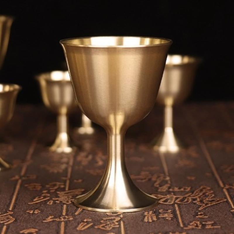 【S/M/L Vintage Brass Mug Red W - Wine Beer Red 评论和价格