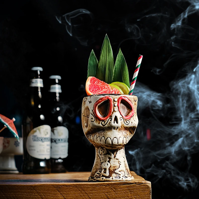 Halloween Skull Ceramic Mug -  - Wine With Beer Mix 评论和价格