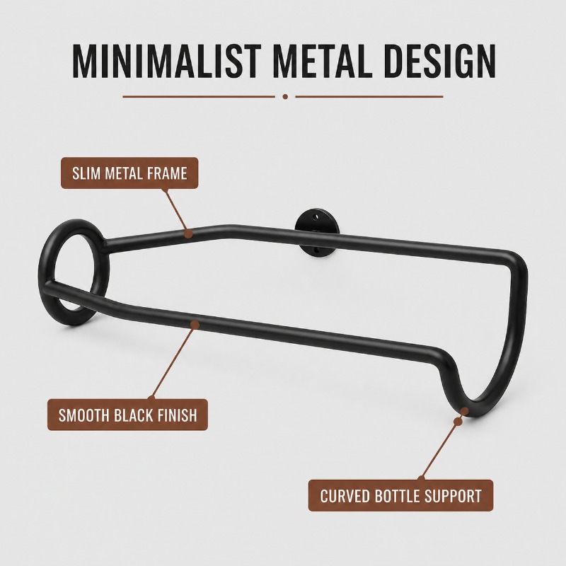 Wall‑Mounted Metal Wine Rack M - Wine Beer Red 评论和价格