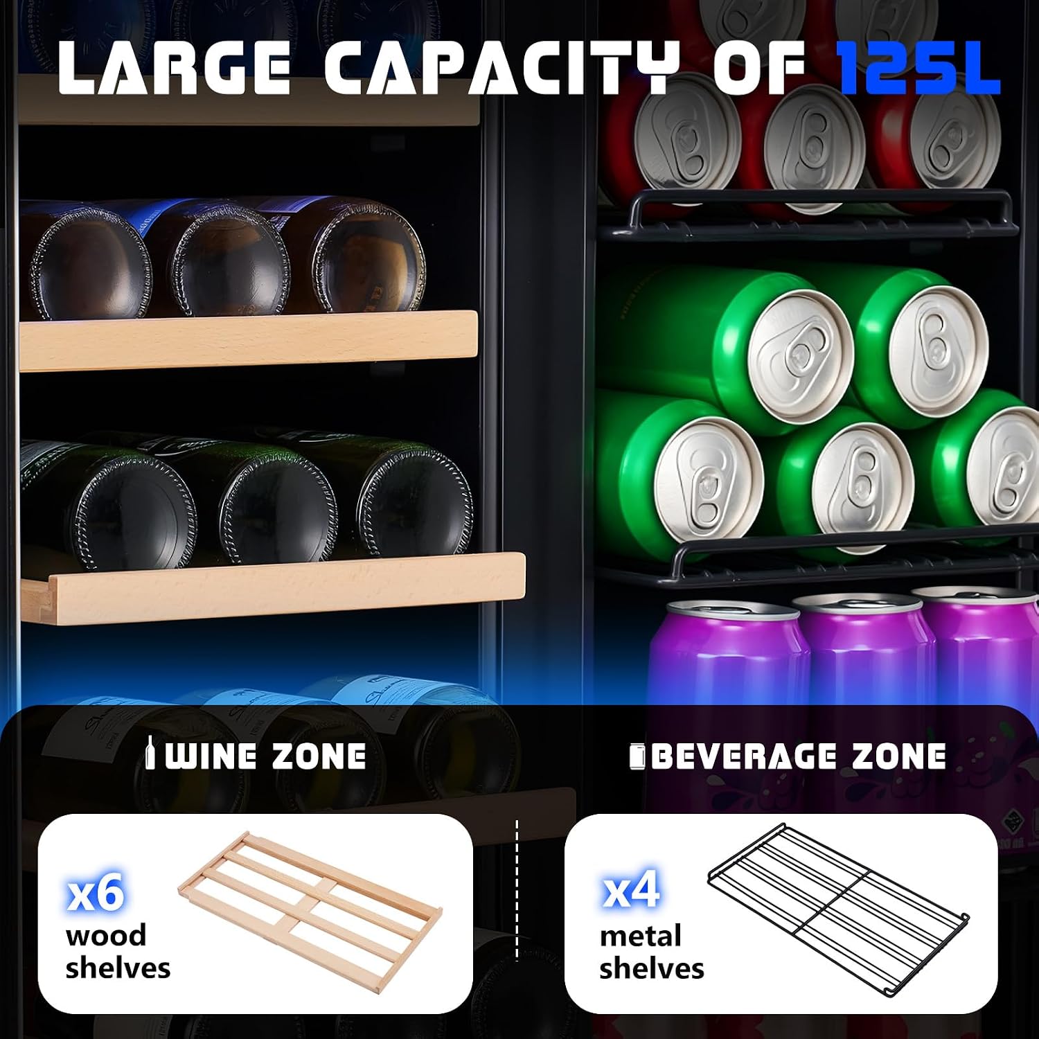 Beverage Refrigerator, 24-Inch - Wine Beer Fridge Dual Zone 评论和价格