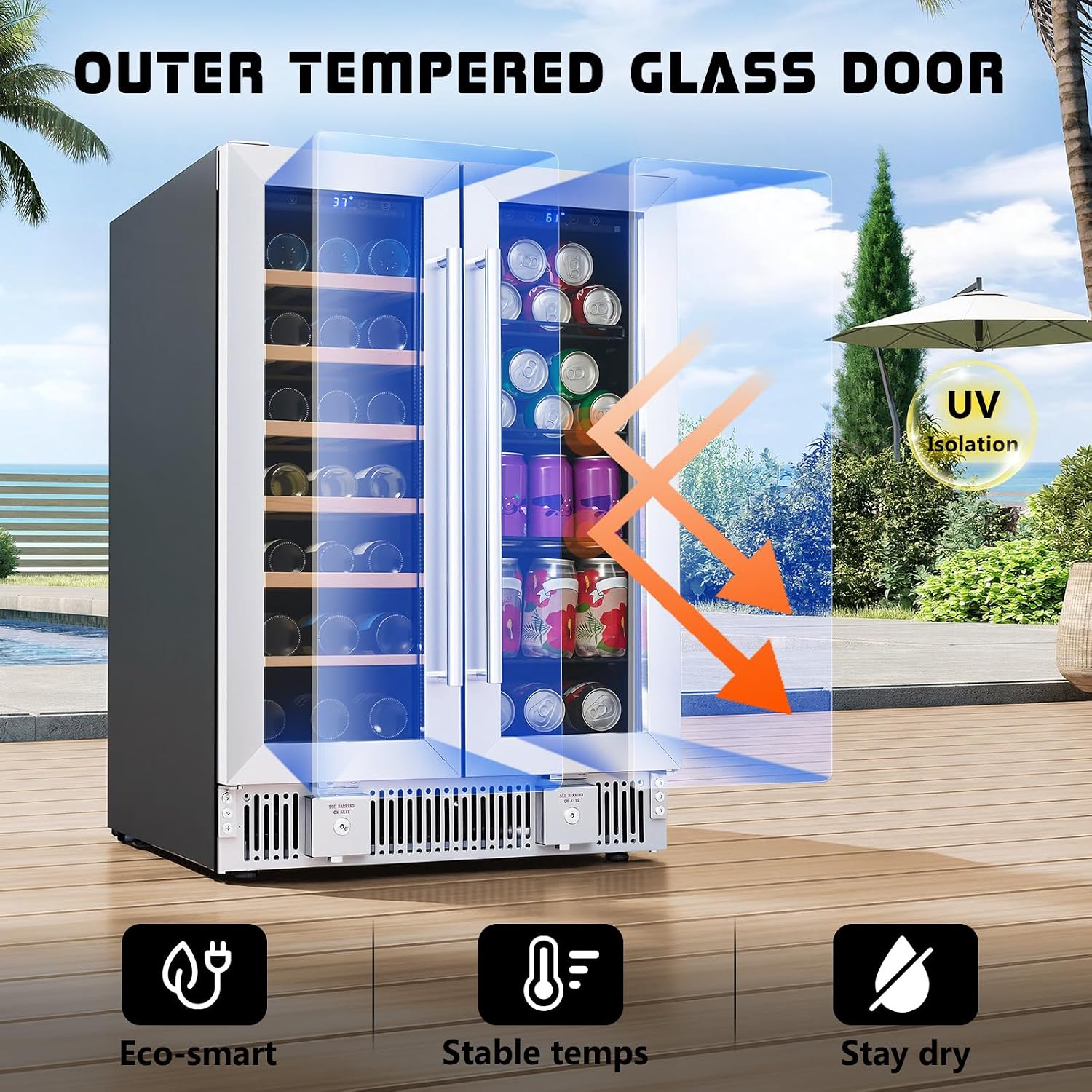 Beverage Refrigerator, 24-Inch - Wine Beer Fridge Dual Zone 评论和价格