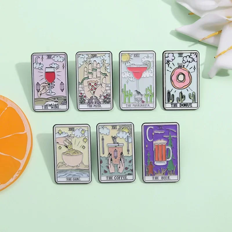 Custom Tarot Enamel Pins Beer  - Wine Beer Pizza 评论和价格