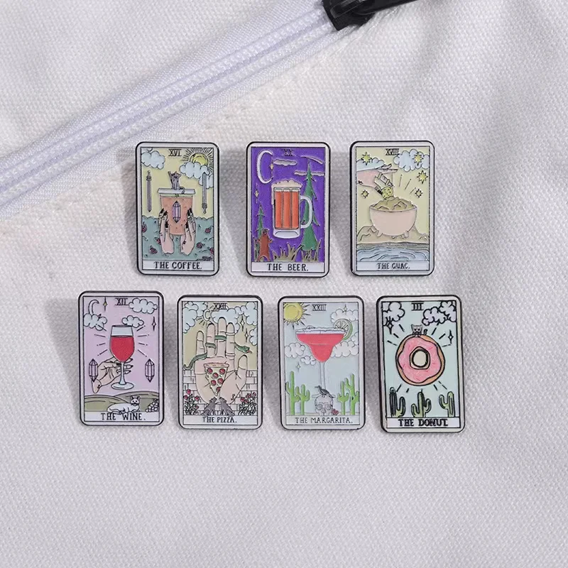 Custom Tarot Enamel Pins Beer  - Wine Beer Pizza 评论和价格
