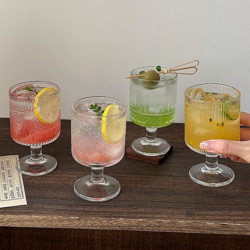 4pcs Set Vintage Embossed Mixe - Wine With Beer Mix 评论和价格