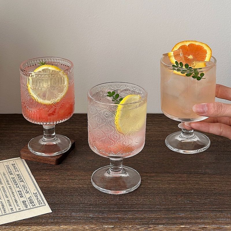 4pcs Set Vintage Embossed Mixe - Wine With Beer Mix 评论和价格