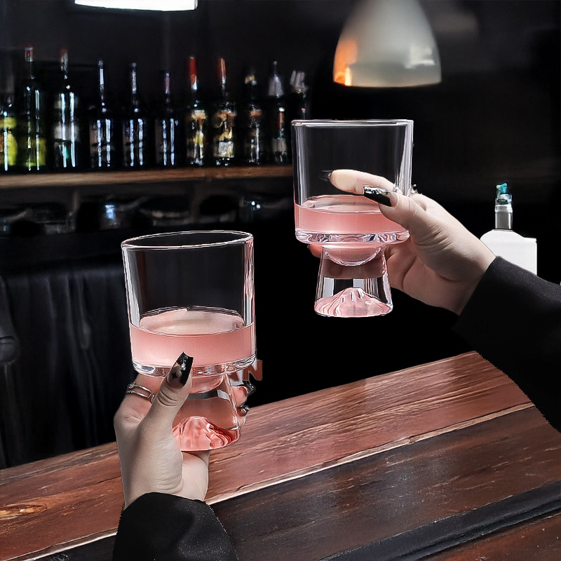 Pink Mountain Glass Cup, High- - Wine Beer Foot 评论和价格