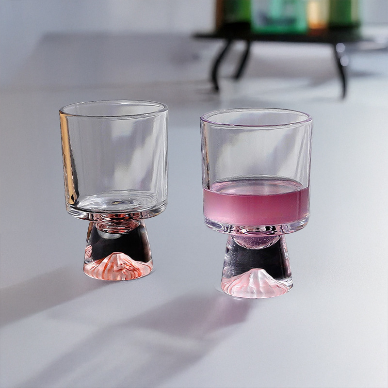 Pink Mountain Glass Cup, High- - Wine Beer Foot 评论和价格
