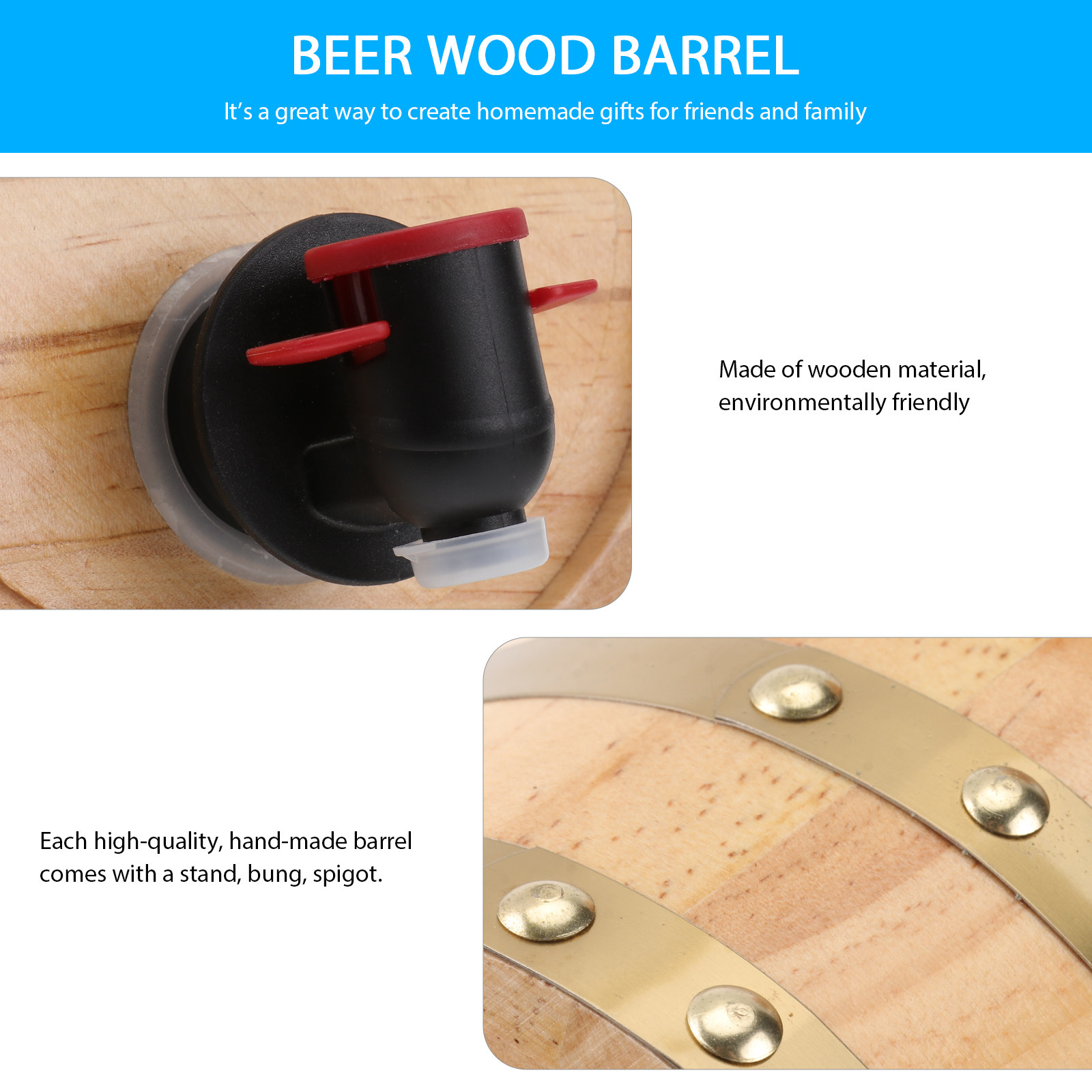 1Pcs Handcrafted Oak Wine Barr - Wine Beer And Spirit 评论和价格