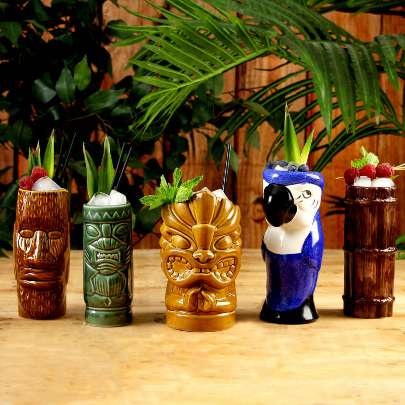Hawaii Tiki Mugs Cocktail Cup  - Wine Beer Cocktail 评论和价格