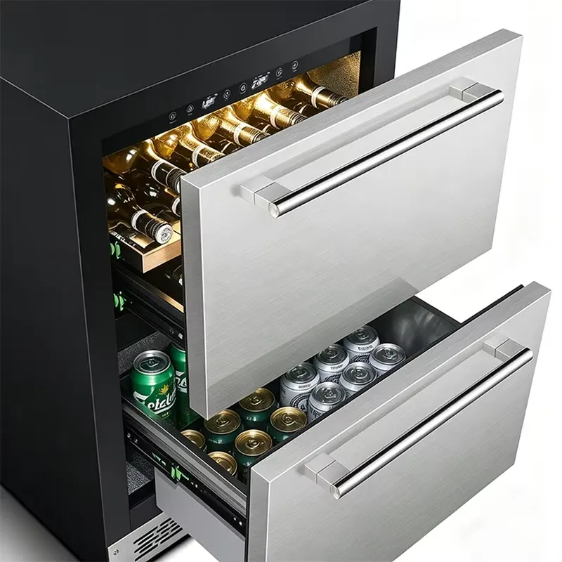 Black and Durable Stainless St - Wine Beer Fridge Dual Zone 评论和价格