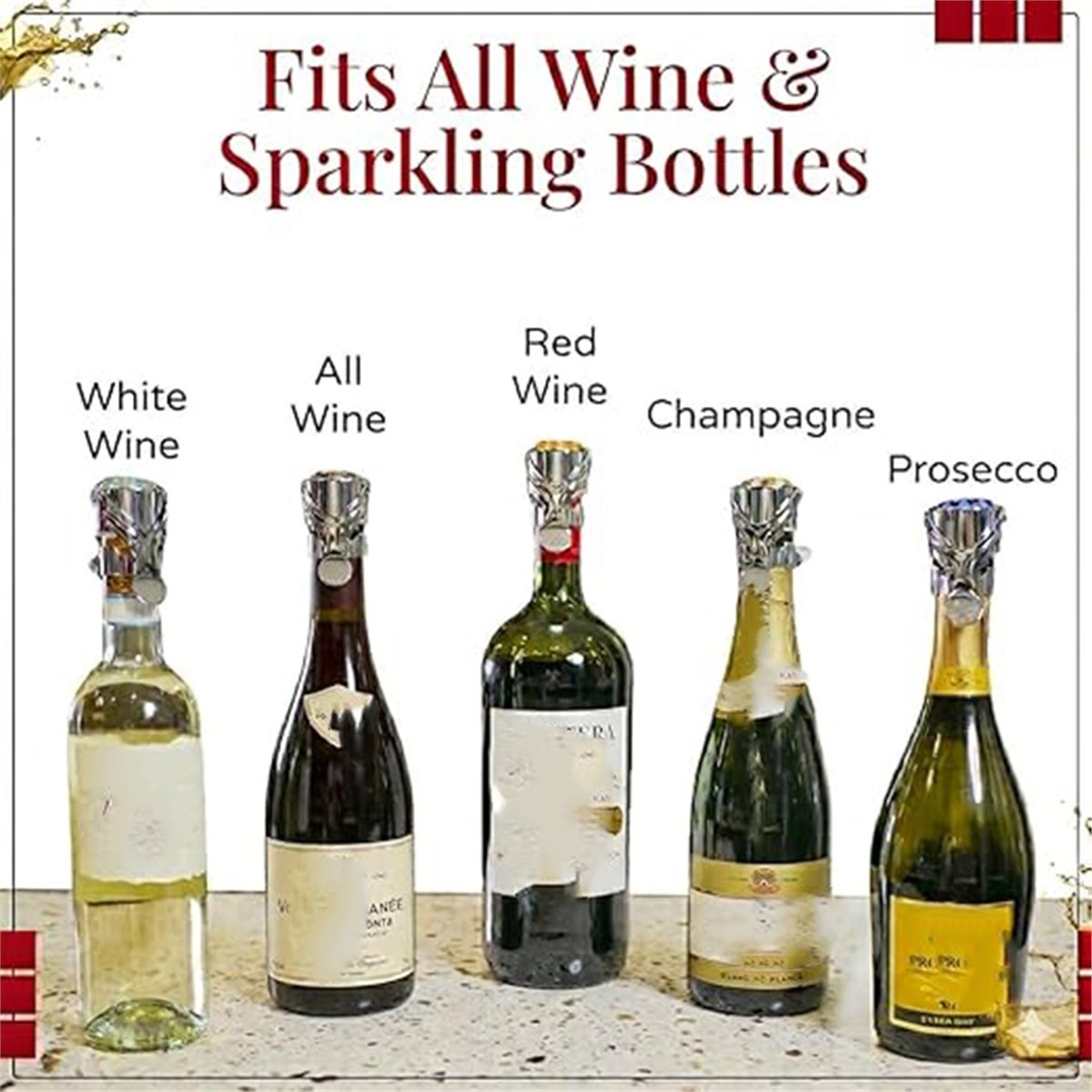 (A02R] 2Pcs Wine Stopper & Cha - Wine & Beer Guayaquil 评论和价格