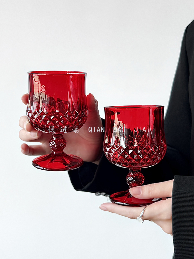 Vintage red ins style embossed - Wine Beer Foot 评论和价格