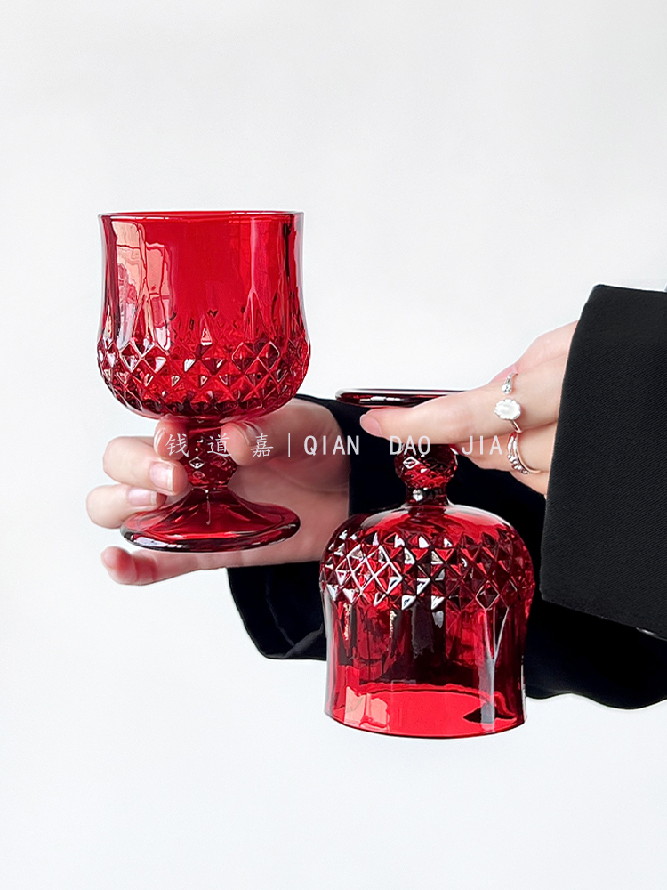 Vintage red ins style embossed - Wine Beer Foot 评论和价格