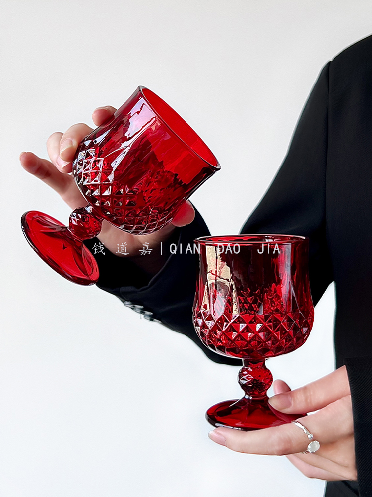 Vintage red ins style embossed - Wine Beer Foot 评论和价格