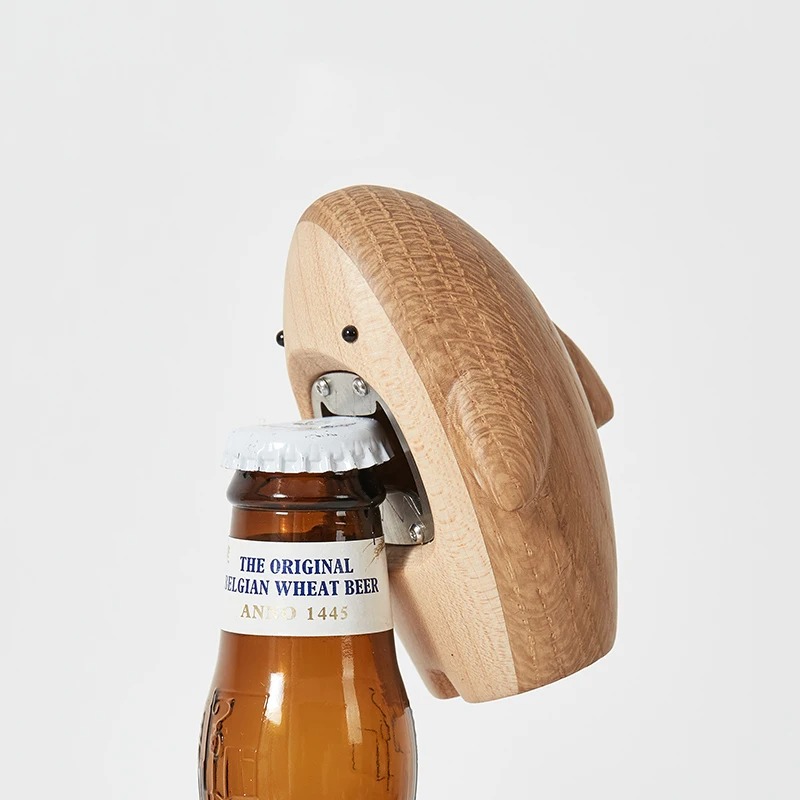 Creative Wooden Shark Ornament - Wine Beer Bottle 评论和价格