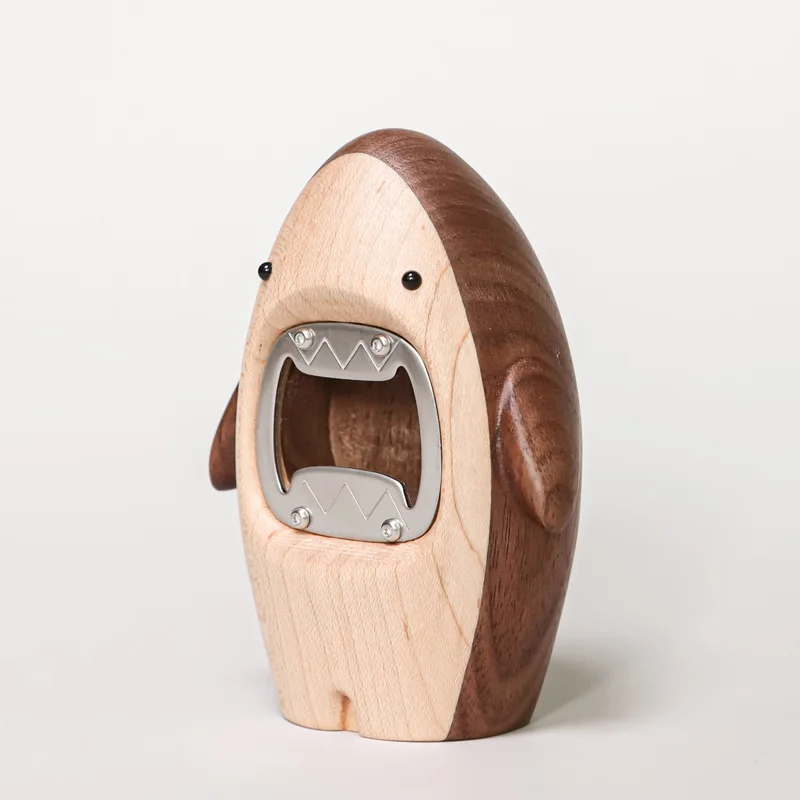 Creative Wooden Shark Ornament - Wine Beer Bottle 评论和价格