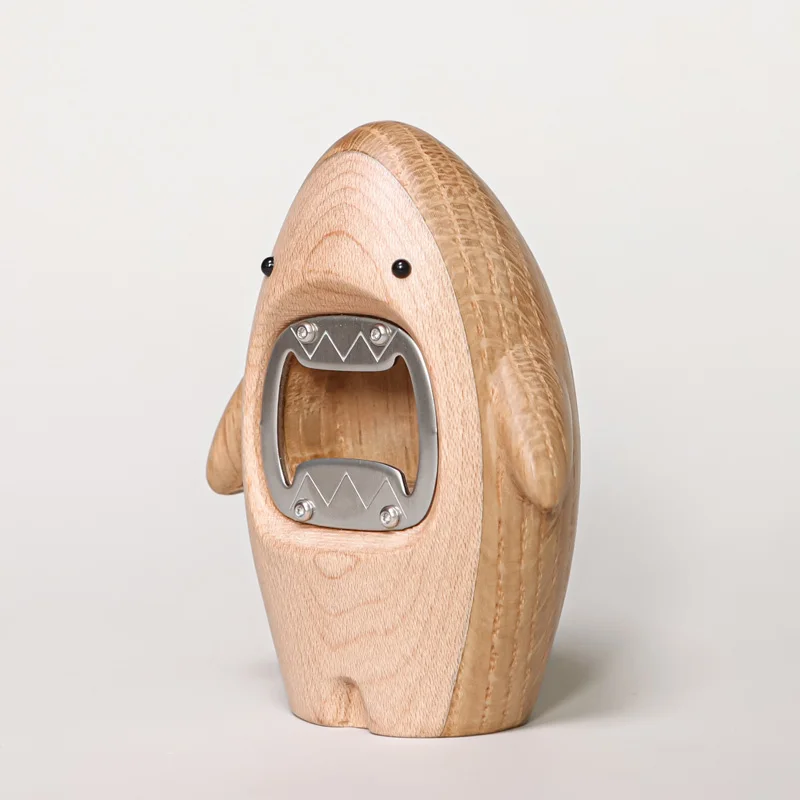 Creative Wooden Shark Ornament - Wine Beer Bottle 评论和价格
