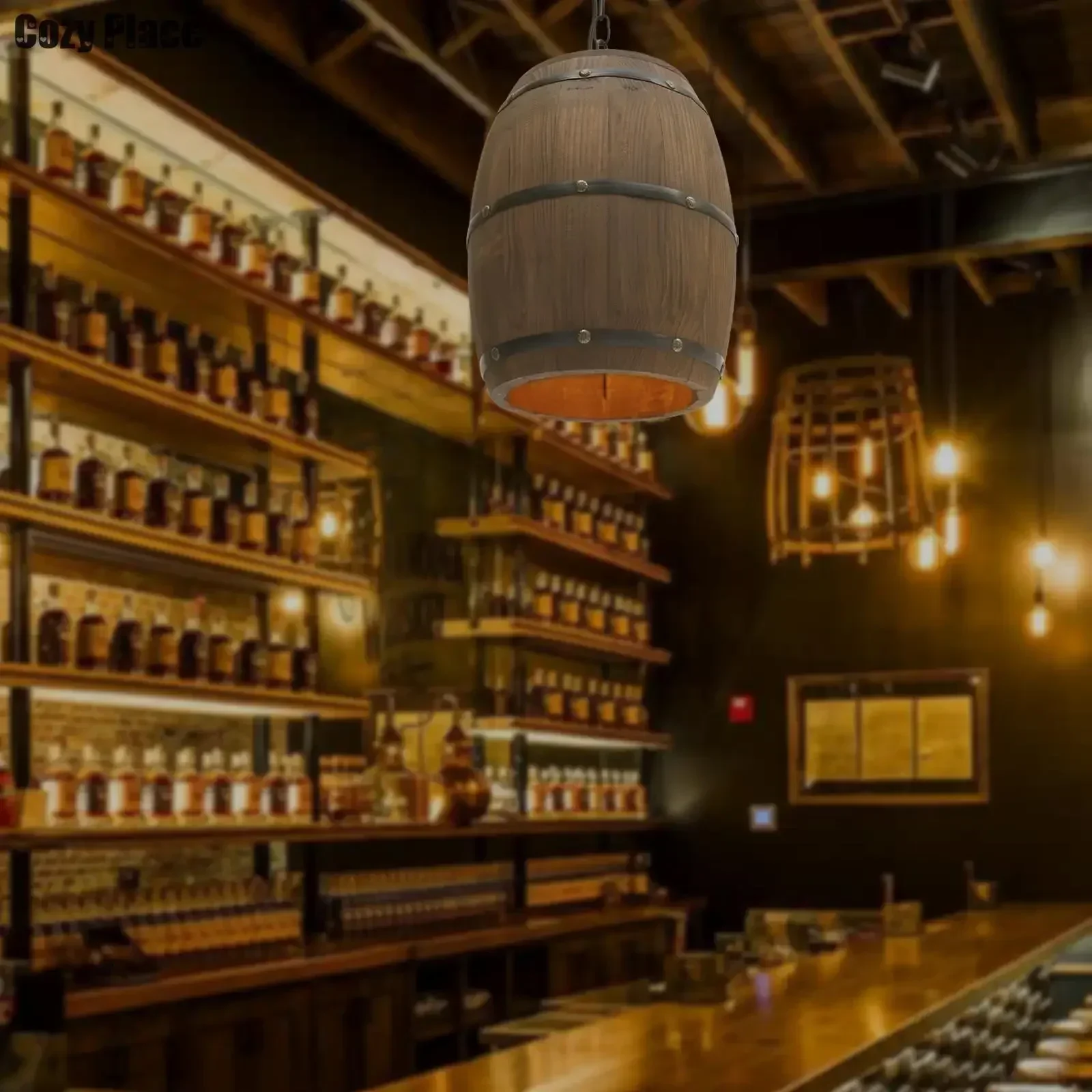 Rustic Lamp Vintage Chandelier - Wine & Beer Guayaquil 评论和价格