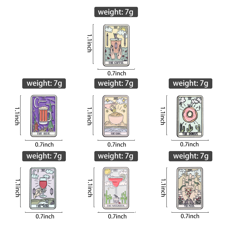 Tarot Enamel Pin Badge Card Cu - Wine Beer Pizza 评论和价格