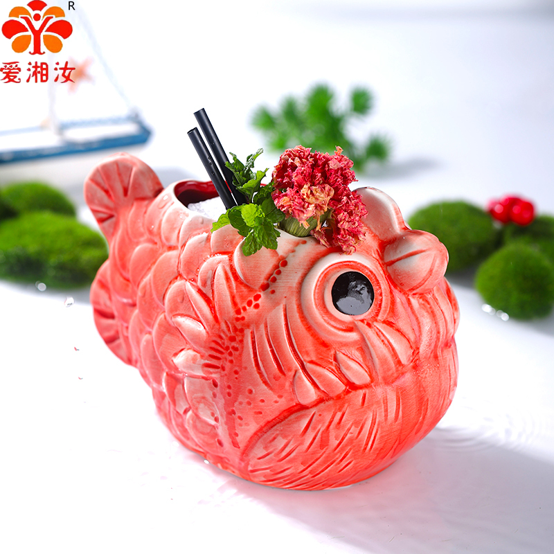 Cute Lantern Fish Cocktail Gla - Wine Beer Red 评论和价格
