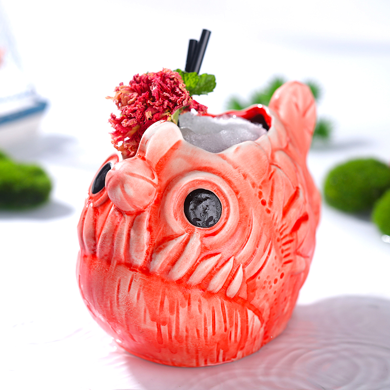 Cute Lantern Fish Cocktail Gla - Wine Beer Red 评论和价格