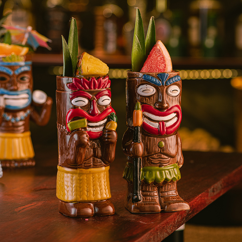 Ceramic Tiki Mug, Hawaiian Tro - Wine Beer Cocktail 评论和价格