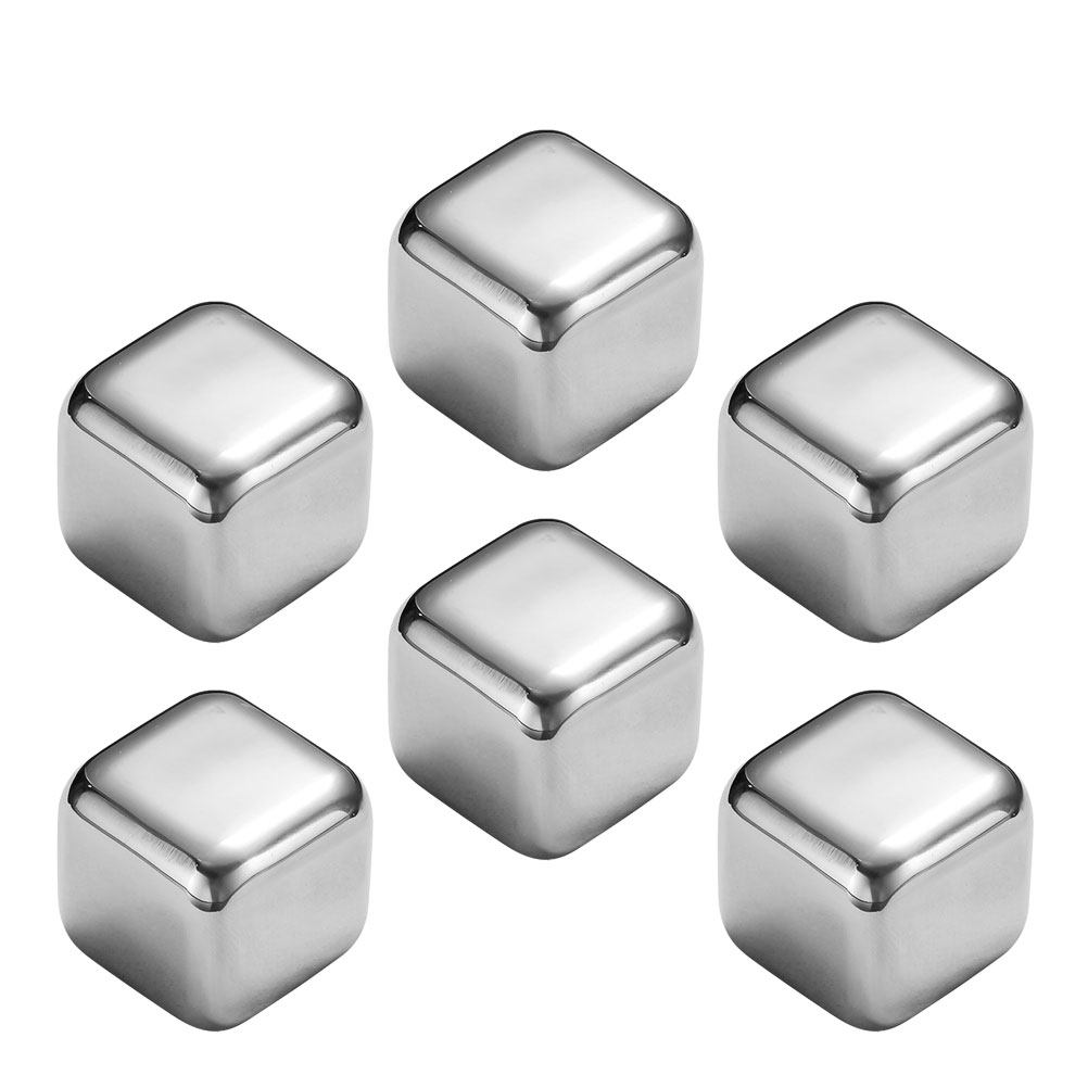 6Pcs Stainless Steel Wine Rock - Wine Beer Whiskey 评论和价格